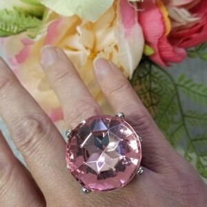 Pink "gem" statement ring